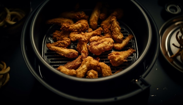 Kostenloses Foto ein grill mit chicken wings darauf