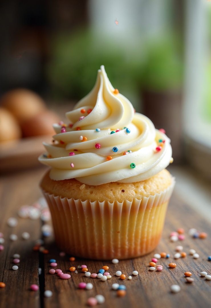 Kostenlose Foto ein köstlicher cupcake mit glasur.