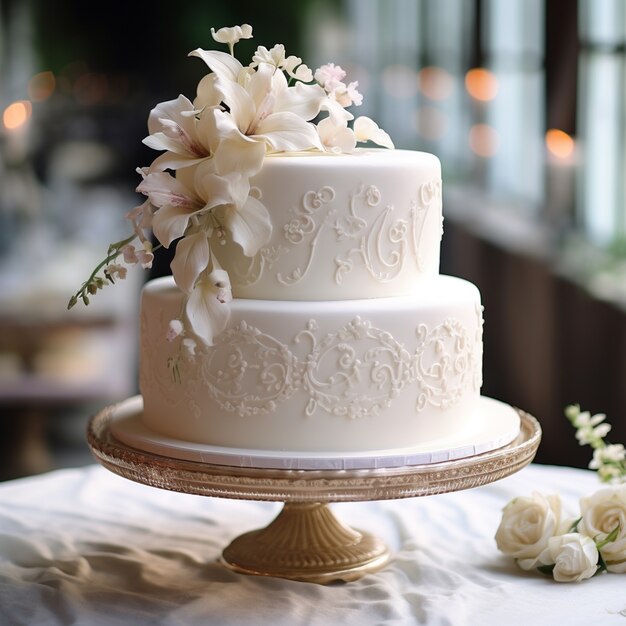 Ein köstlicher, wunderschöner Hochzeitskuchen