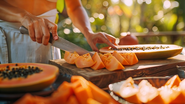 Kostenloses Foto ein köstliches papaya-stillleben