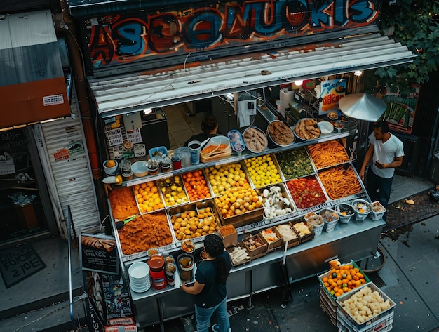 Kostenloses Foto ein köstliches straßenessenfest