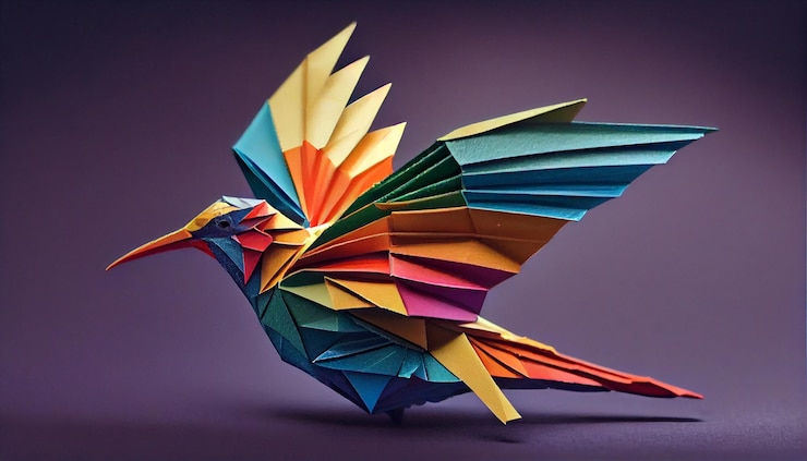 Kostenlose Foto ein lebendiger abstrakter kolibri, der mit eleganz fliegt, die von ki generiert wird