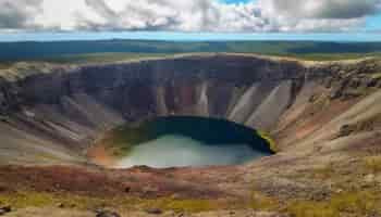 Kostenloses Foto ein majestätischer vulkanausbruch schafft extremes gelände und eine von der ki erzeugte panoramaschönheit
