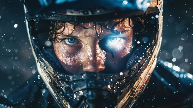 Kostenlose Foto ein mann fährt auf einem dirtbike in einer fantasieumgebung
