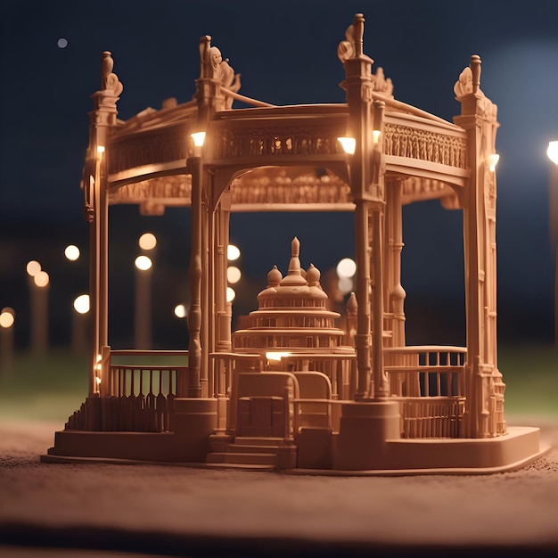 Kostenloses Foto ein miniaturmodell eines pavillons im park