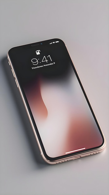 Ein neues Phone X auf grauem Hintergrund Phone X wurde von der Apple Inc. erstellt und entwickelt