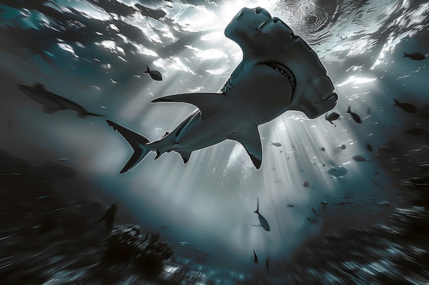 Ein realistischer Hai im Ozean
