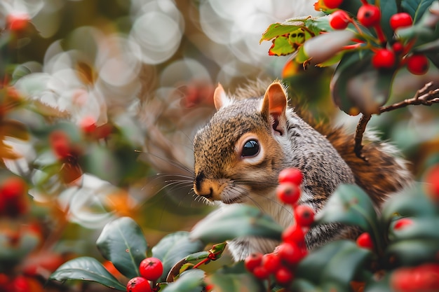 Kostenloses Foto ein realistisches eichhörnchen im natürlichen lebensraum