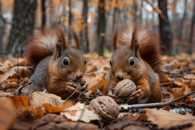 Ein realistisches Eichhörnchen in natürlicher Umgebung