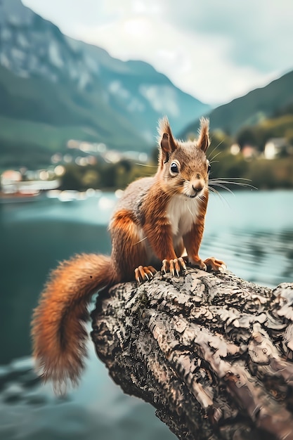 Kostenloses Foto ein realistisches eichhörnchen in natürlicher umgebung