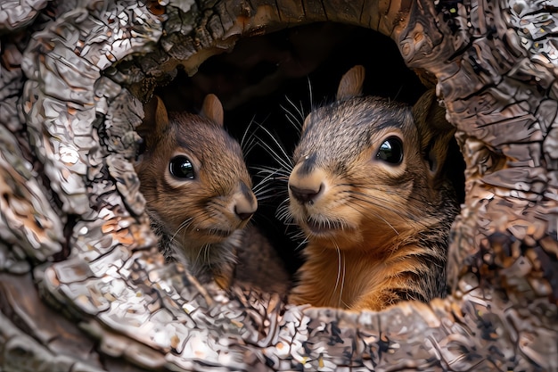 Kostenloses Foto ein realistisches eichhörnchen in natürlicher umgebung