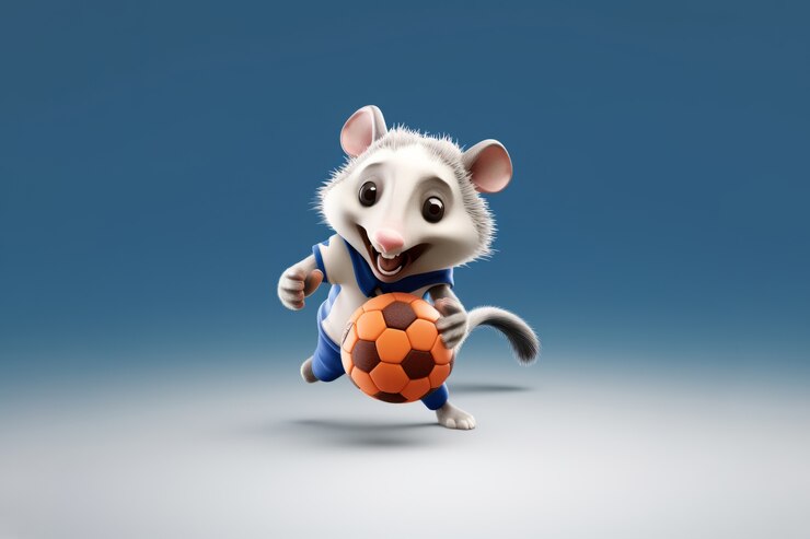 Kostenlose Foto ein süßes opossum spielt sport