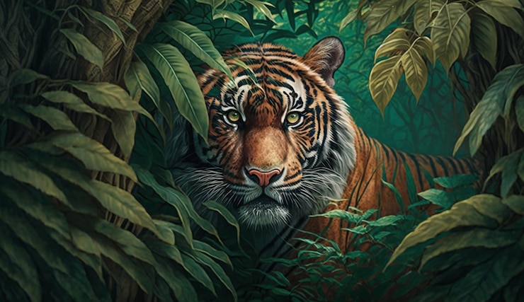 Kostenlose Foto ein tiger im dschungel
