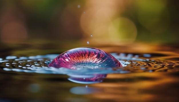 Kostenloses Foto ein wassertropfen wird in einen teich fallen gelassen.