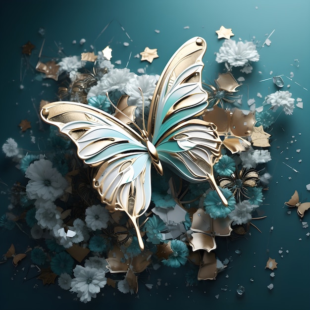 Ein wunderschöner Schmetterling mit detaillierter Gestaltung