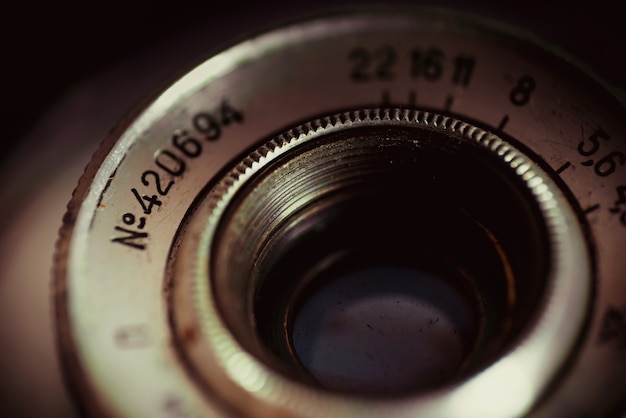 Eine alte Kamera-Objektiv close-up