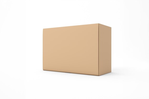 Eine braune Kartonbox, die auf einem weißen Hintergrund isoliert ist