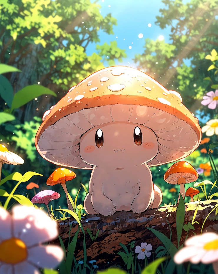 Kostenlose Foto eine entzückende pilz-illustration