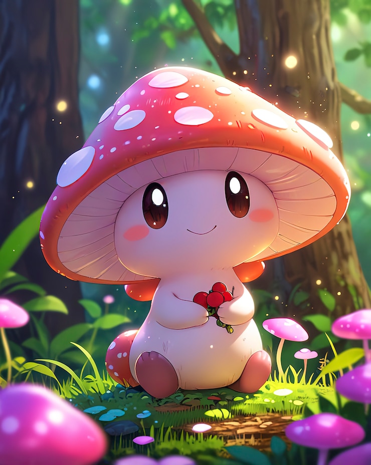 Kostenlose Foto eine entzückende pilz-illustration