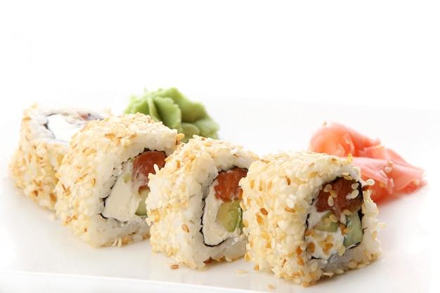 Eine frische und leckere Sushi-Rolle