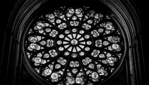 Kostenloses Foto eine gotische kathedrale, die mit buntglas geschmückt ist, das von ki generiert wurde