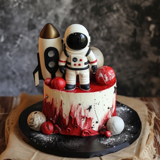 Kostenloses Foto eine köstliche astronauten-torte in 3d.