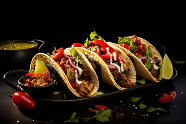 Kostenloses Foto eine köstliche tacos-arrangement