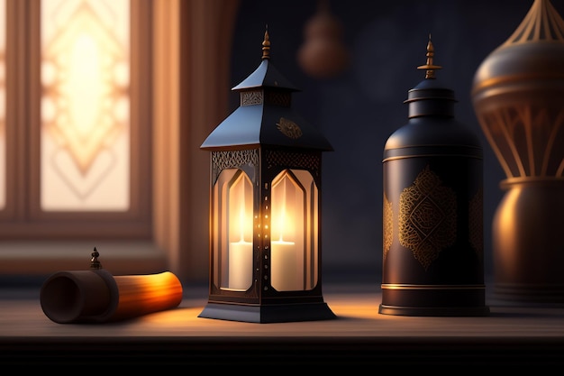Eine Lampe mit dem Wort Ramadan darauf