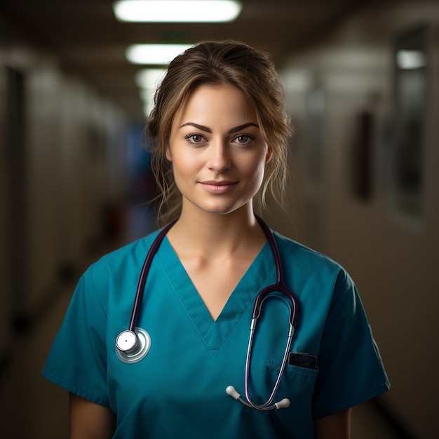 Kostenloses Foto eine mittelgroße krankenschwester im krankenhaus