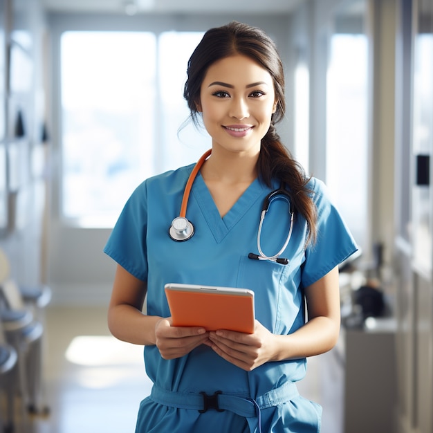 Kostenloses Foto eine mittelgroße krankenschwester im krankenhaus