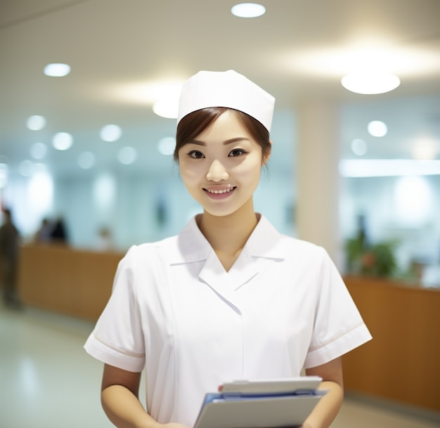 Kostenloses Foto eine mittelgroße krankenschwester im krankenhaus