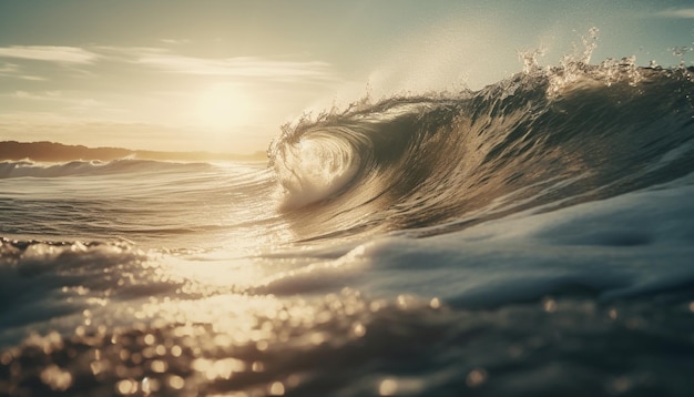 Kostenloses Foto eine person, die in maui wunderschöne wellen surft, die von ki erzeugt werden