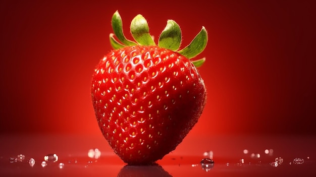 Kostenloses Foto eine reife rote süße erdbeere