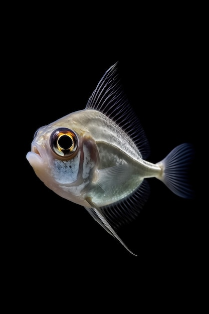 Kostenloses Foto einfach aussehende fische mit schwarzem hintergrund