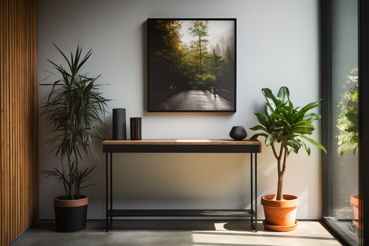 Kostenlose Foto eingang zum haus mit moderner einrichtung und design