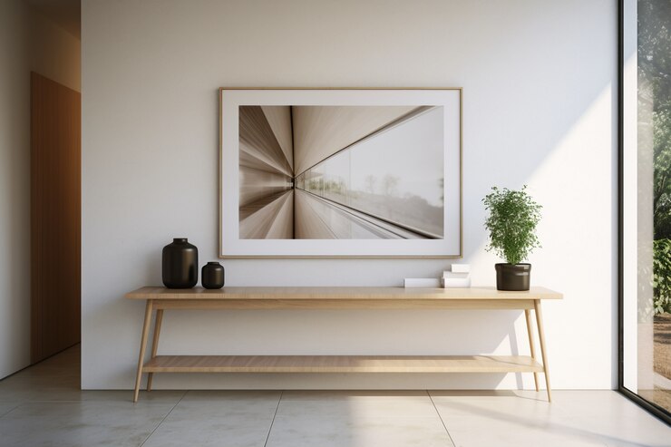 Kostenlose Foto eingang zum haus mit moderner einrichtung und design