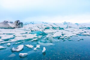 Kostenloses Foto eisberge in der gletscher-lagune, island.