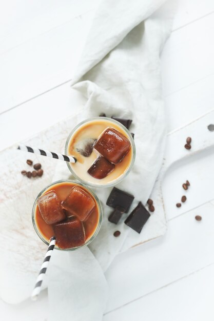 Eiskaffee mit Schokolade