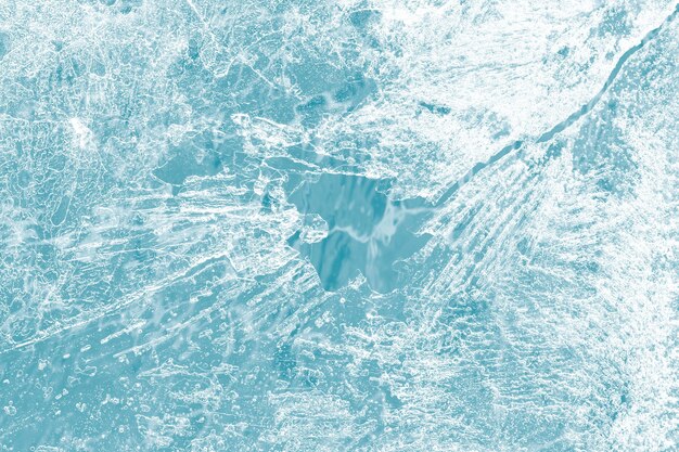 Eisoberflächenbeschaffenheitsmakroschuss auf einer blauen Tapete