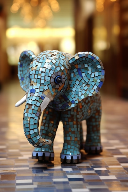 Kostenloses Foto elefant im mosaikdesign