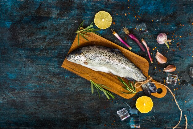 Elegante gesunde Lebensmittelzusammensetzung mit Fischen