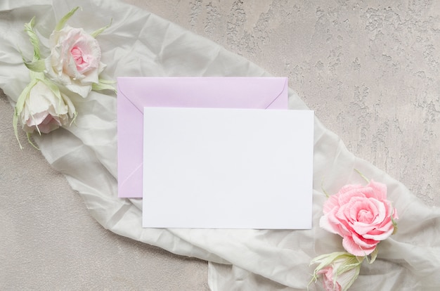 Elegante Hochzeitsbriefpapier Draufsicht