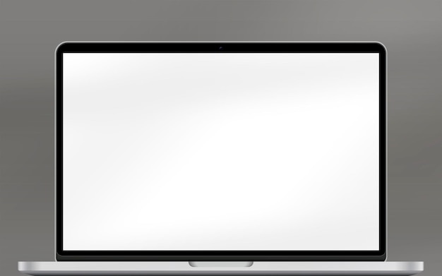Eleganter minimalistischer laptop mit leerem bildschirm