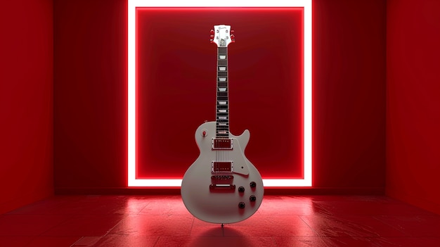 Elektrische Gitarre mit Neonlicht