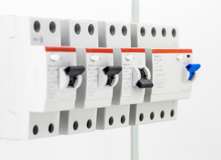 Kostenlose Foto elektrische maschinen, schalter, isoliert auf weiß, nah