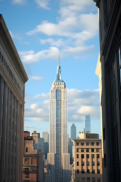 Kostenloses Foto empire state building bei sonnenuntergang