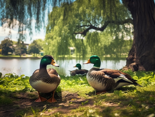 Enten in der Natur erzeugen Bild