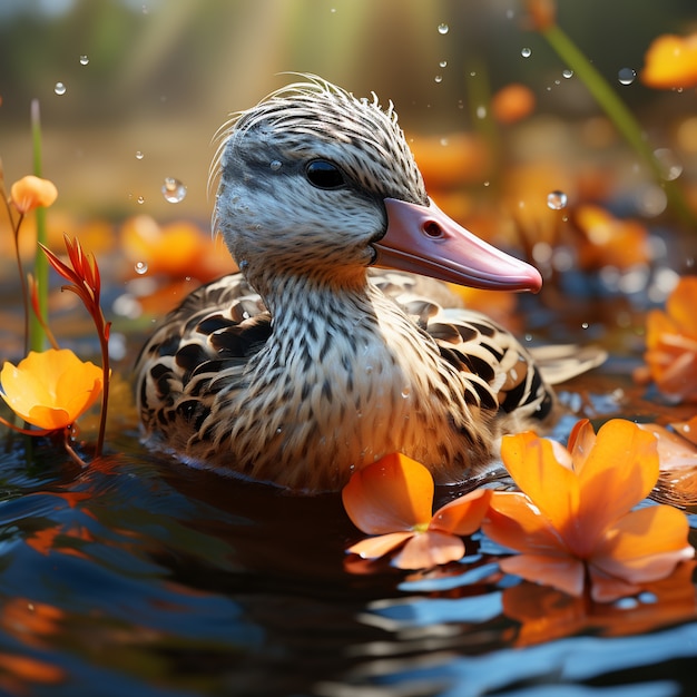 Kostenloses Foto enten in der natur erzeugen bild