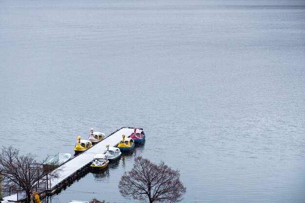 Entenboot im kawaguchiko See, Japan