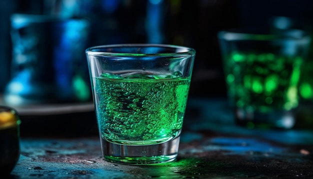 Kostenloses Foto erfrischender cocktail in einem glas mit eiskalk und whiskey, erzeugt durch künstliche intelligenz